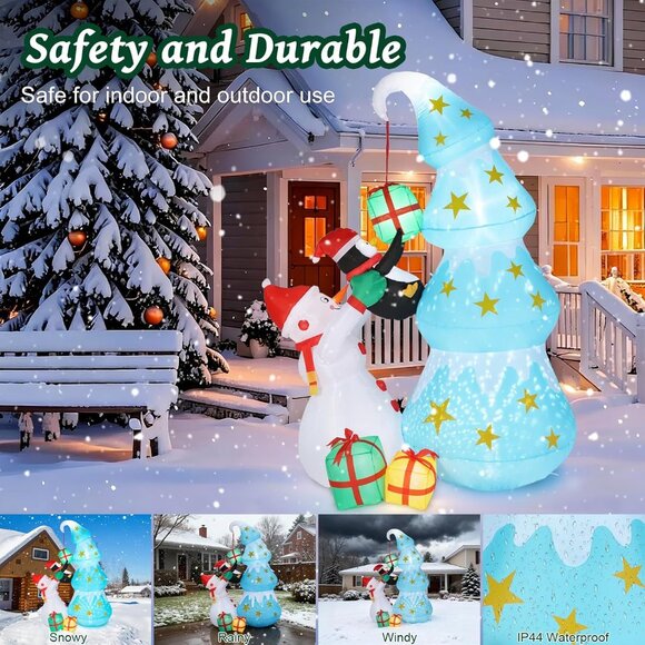🆕8FT Christmas Inflatable Winter Tree Built-in LED Light Outdoor Decoration - Picture 7 of 9